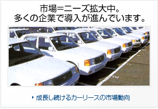 市場＝ニーズ拡大中。多くの企業で導入が進んでいます。：成長し続けるカーリースの市場動向